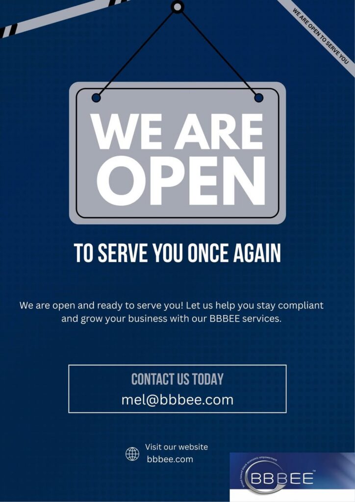 Open and ready to serve